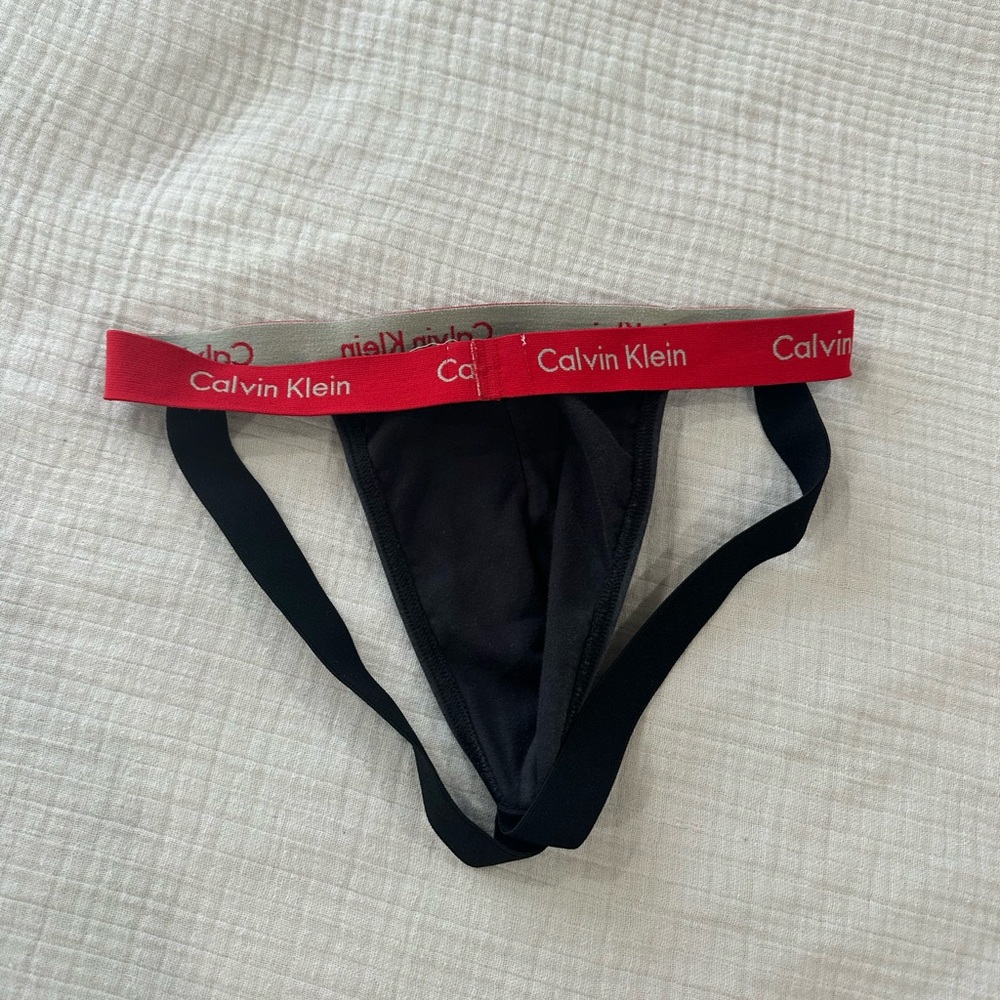 Calvin Klein Black Jockstrap with Red Waistband - Picture 4 of 4